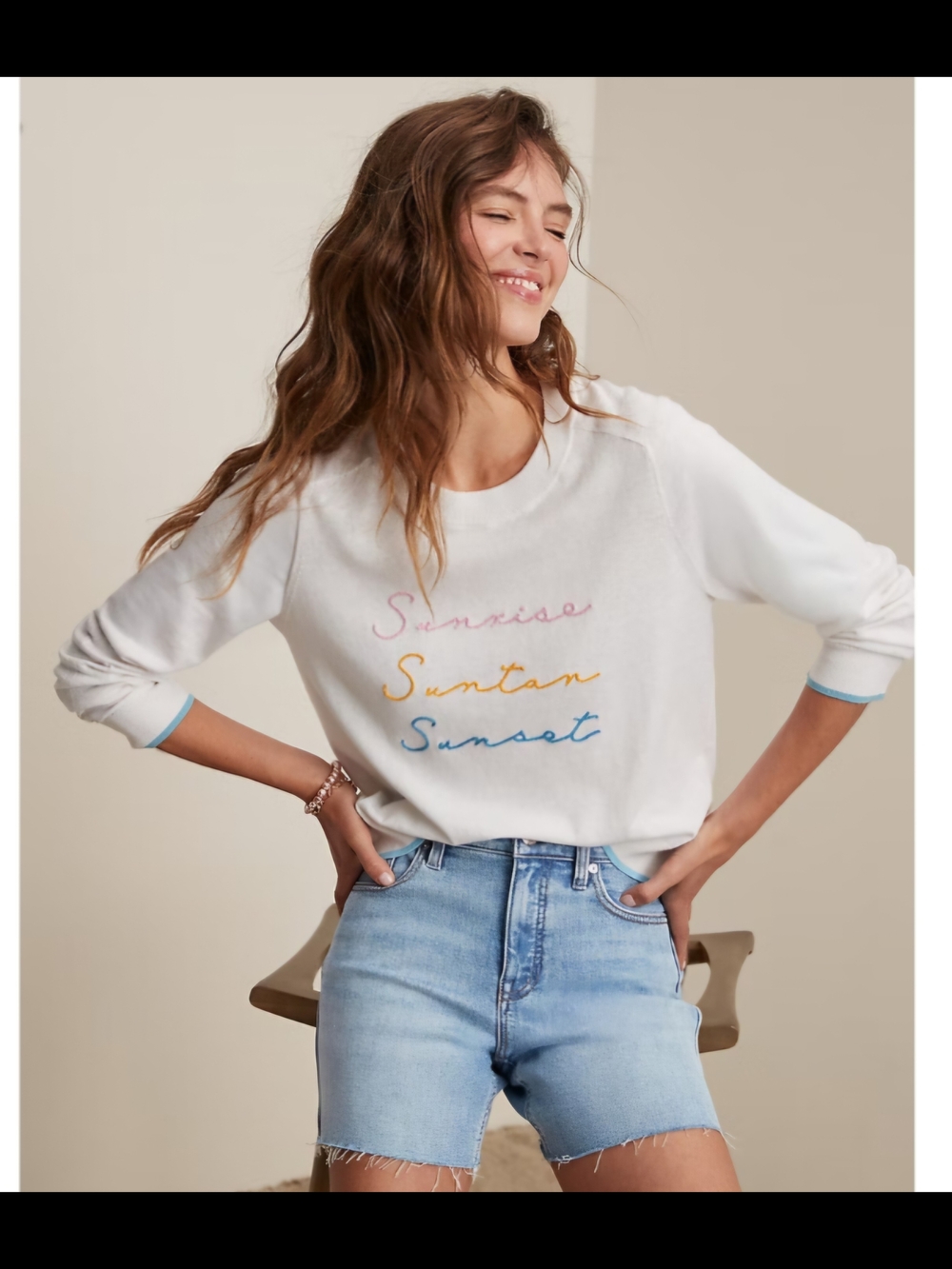 Tommy Bahama White Crewneck Sweatshirt with Pastel Script